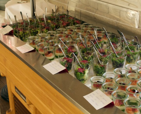 Vorspeisen und "Häppchen" auf dem Catering Buffet