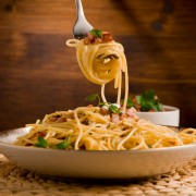 Italienische Pasta Spezialität: Spaghetti alla Carbonara