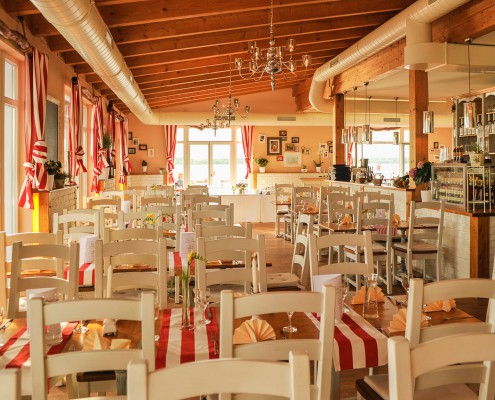 Tische im Restaurant Sole Mio dem Italiener in Leipzig